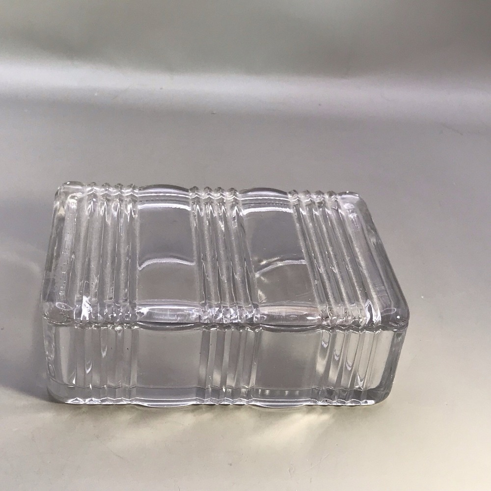 Glass Casket Covered trinket Dish Box
